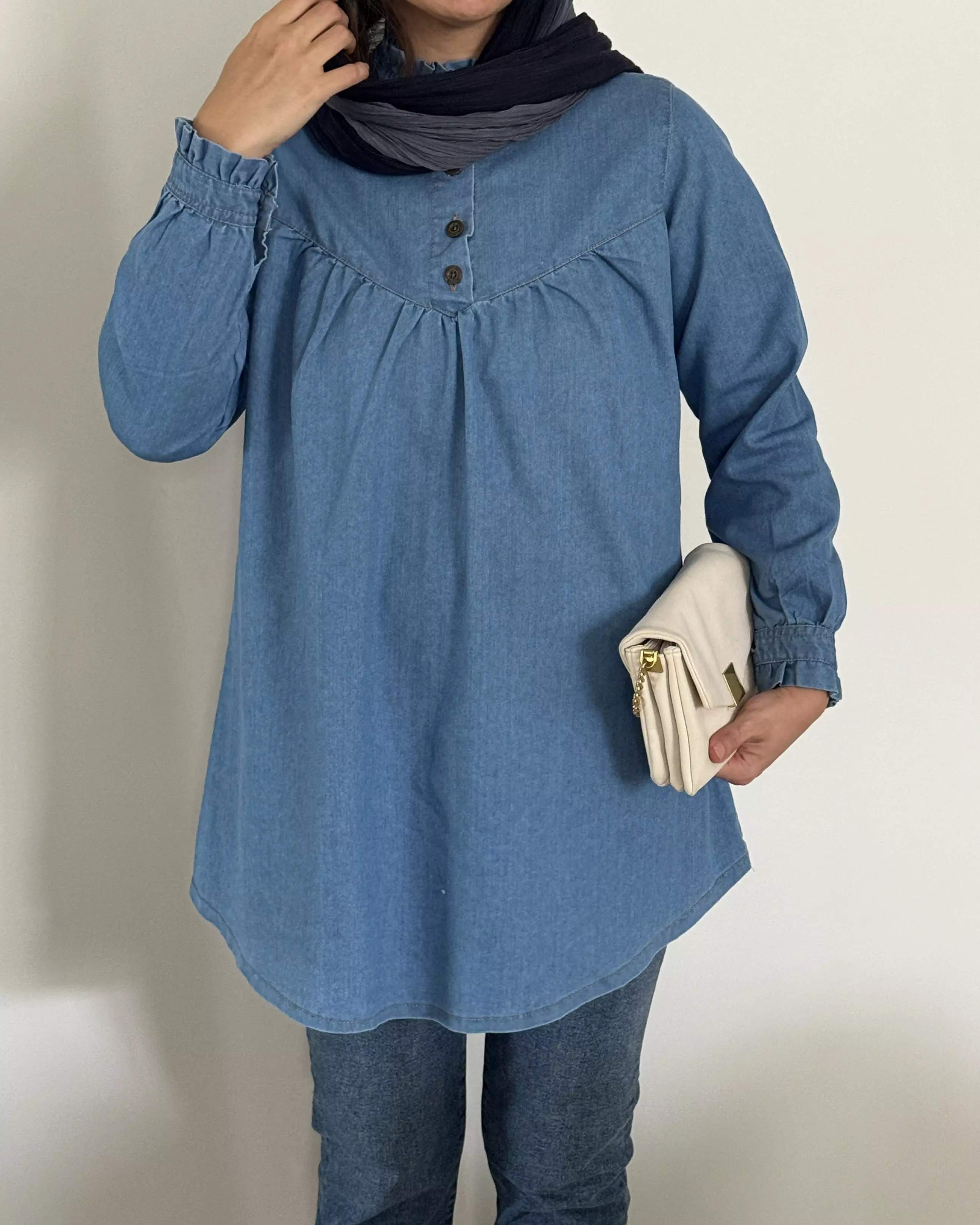 تونیک جین یقه چین